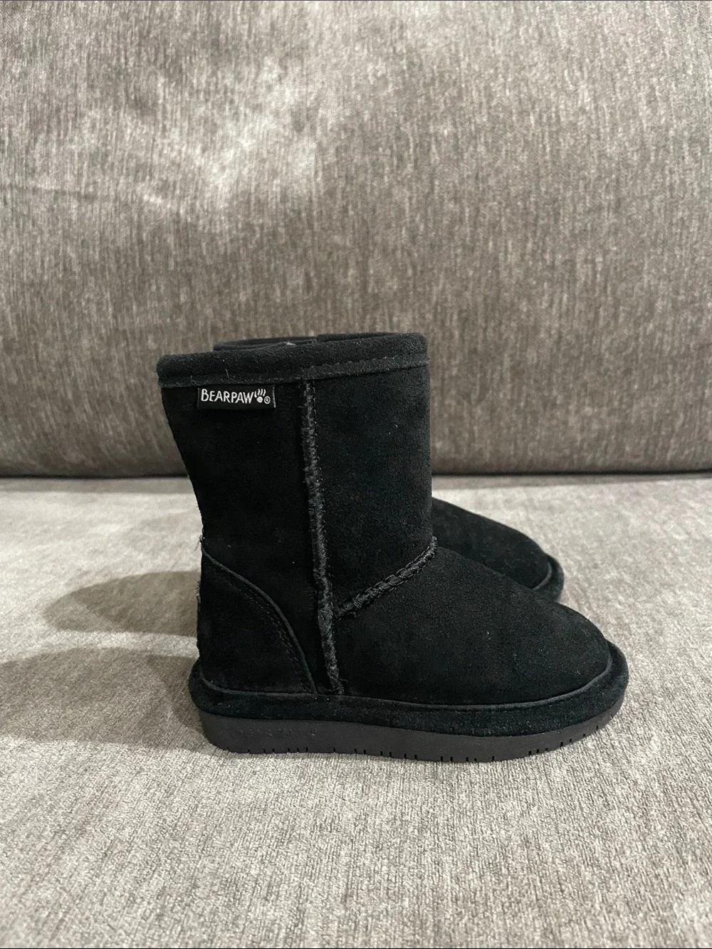 Bearpaw Kids' Emma Toddler Zipper Mid Calf Suede Boots Black Size 7